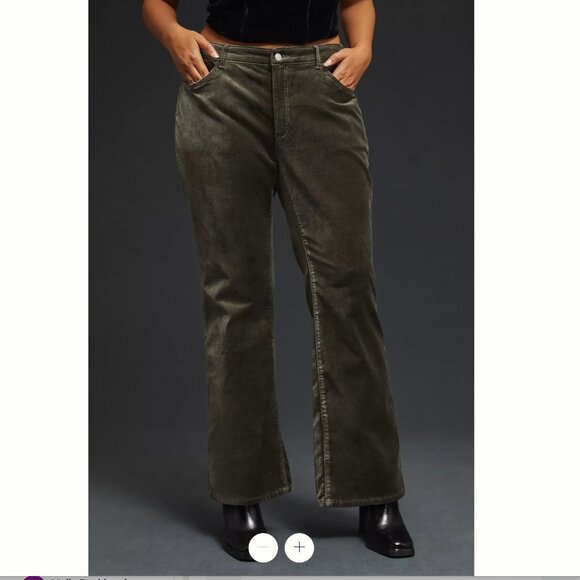 Pilcro Demilune Mid-Rise Bootcut Charcoal Velvet Jeans NWOT 16W - Picture 7 of 7